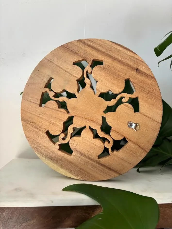 Hawaiian Hand Made Solid Wood Plumeria Flower Blossom Hanging Home Decor
