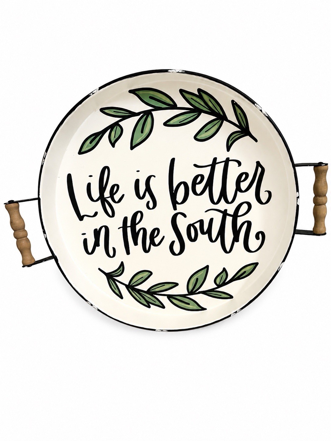 Kalyn Dunks Holy Haus 12in Round Enamel Metal Hanging Sign “Life is Better”