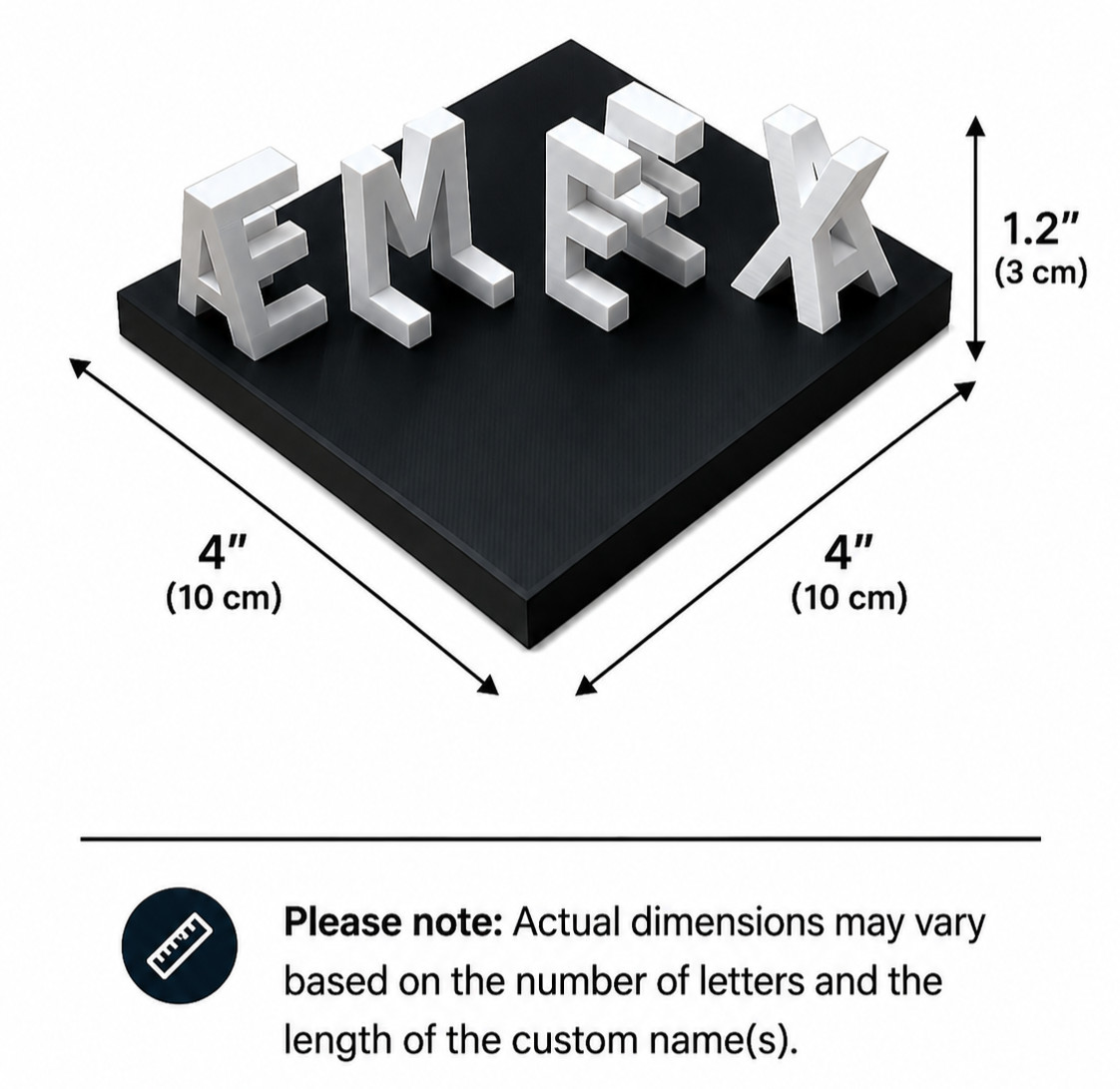 Personalized Couple Gift Custom 3D Printed Name Sign Any 2 Names Desk Decor
