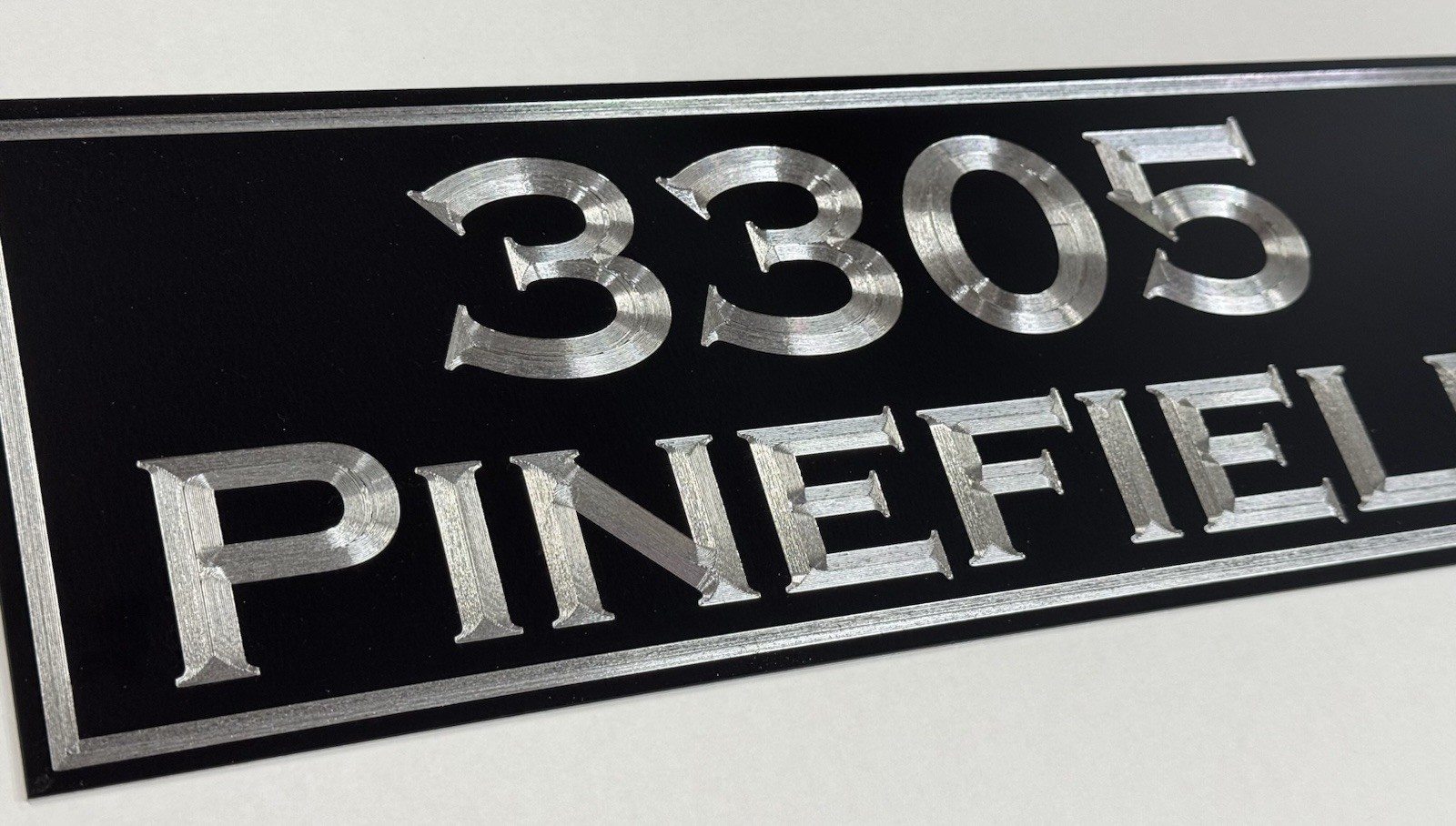 Reflective Engraved Custom House Number Street Address Metal 14×5 House Sign