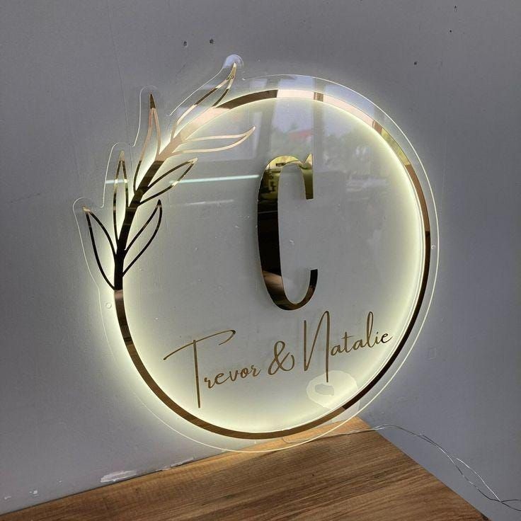 Personalized UV Acrylic Sign| LED Wall Mounted Round Sign| Office Decor UV Sign