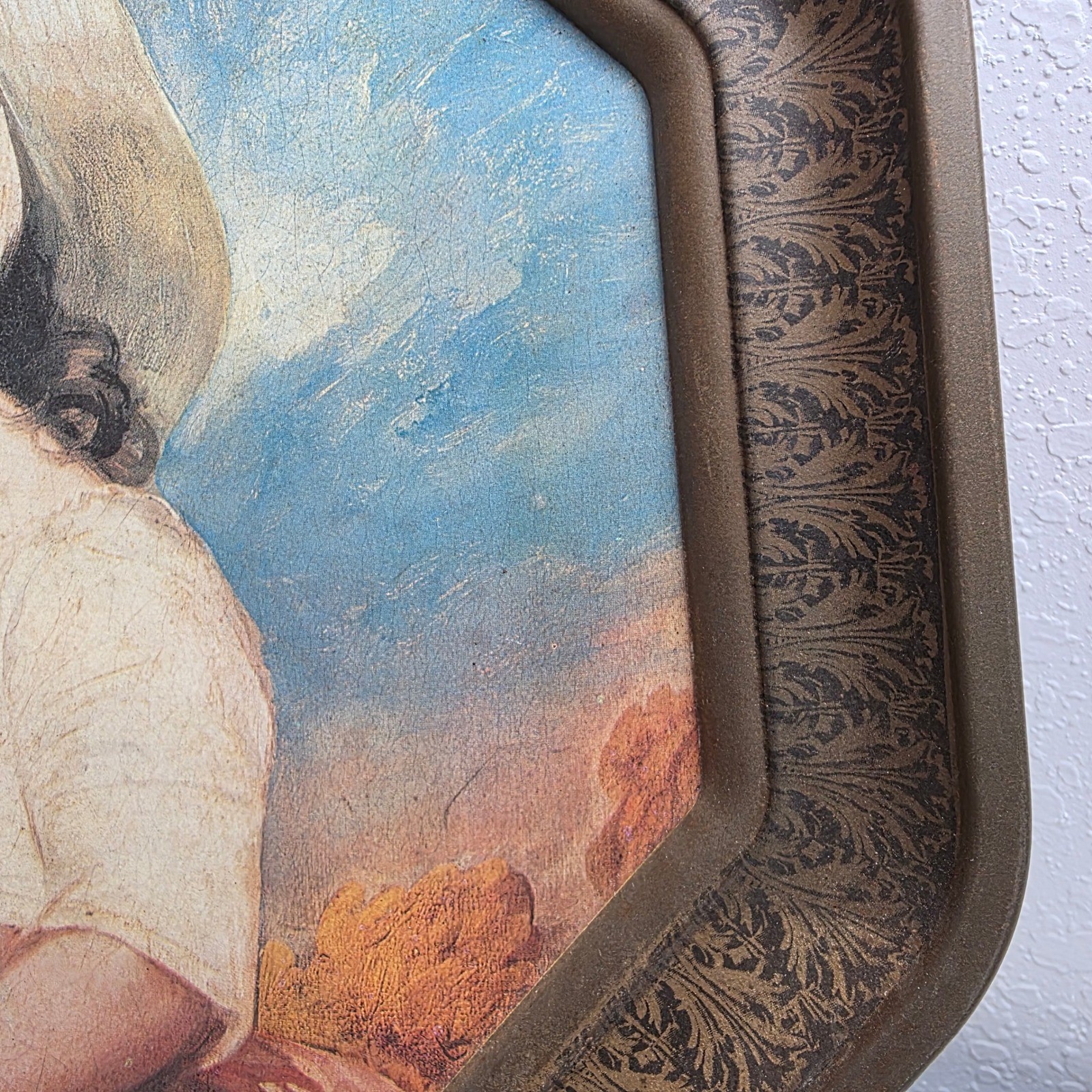 Vintage 70s Tin Lithograph George Romney’s Portrait of Miss Juliana Willoughby
