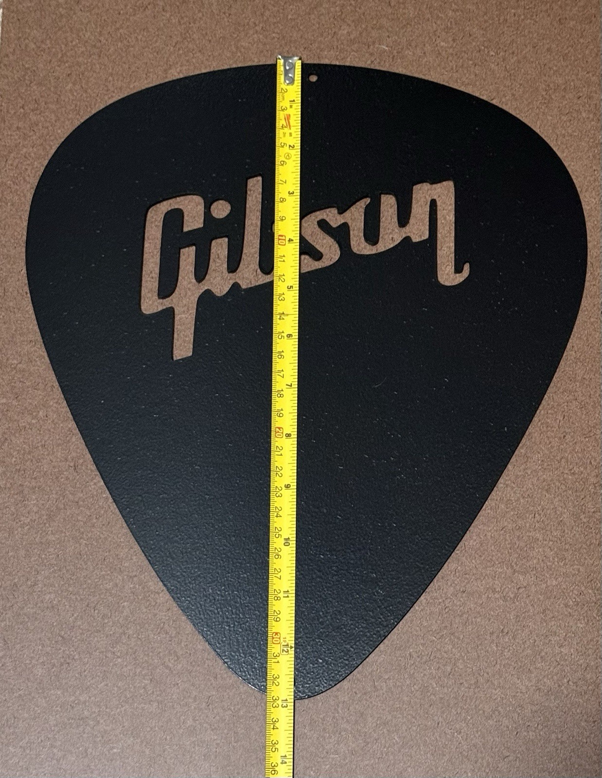 Large 13″ Gibson Style Guitar Pick Wall Art Sign Man Cave