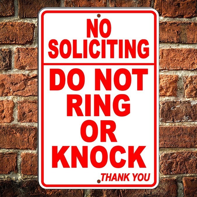 No Soliciting Do Not Ring Or Knock Do Not Disturb Metal Sign Decal Magnetic Sign