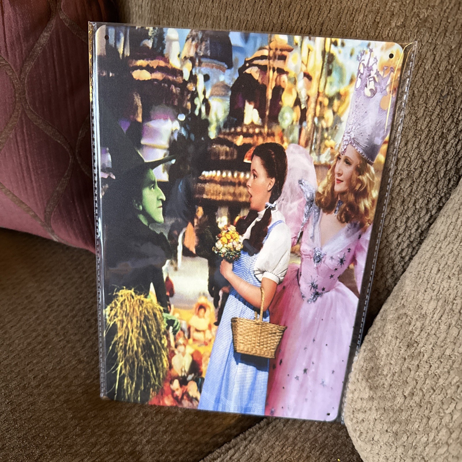 “The Wizard Of Oz” Colorful Tin 8”x12” Of The Good And Bad Witches & Dorothy