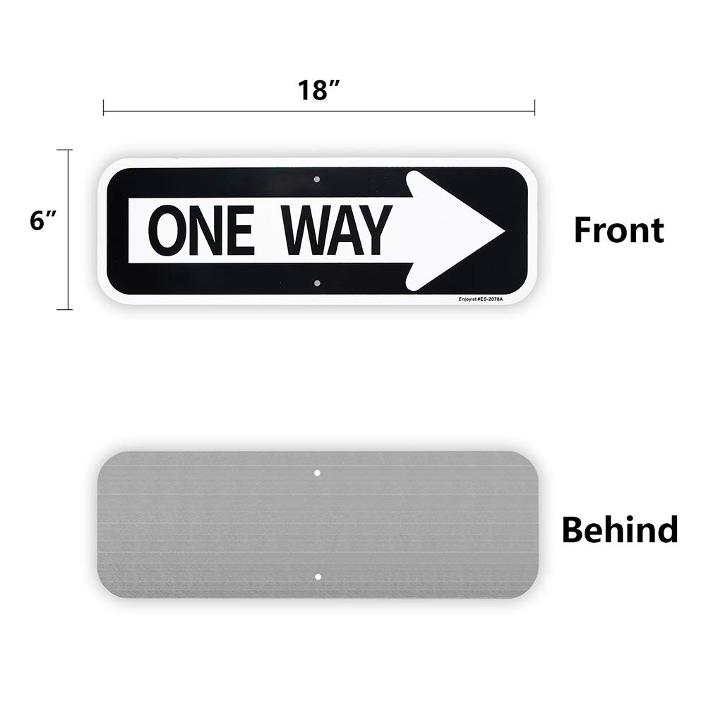 2-Pack Large One Way with Right Arrow Sign 18″x 18” x 6”, Reflective Yellow
