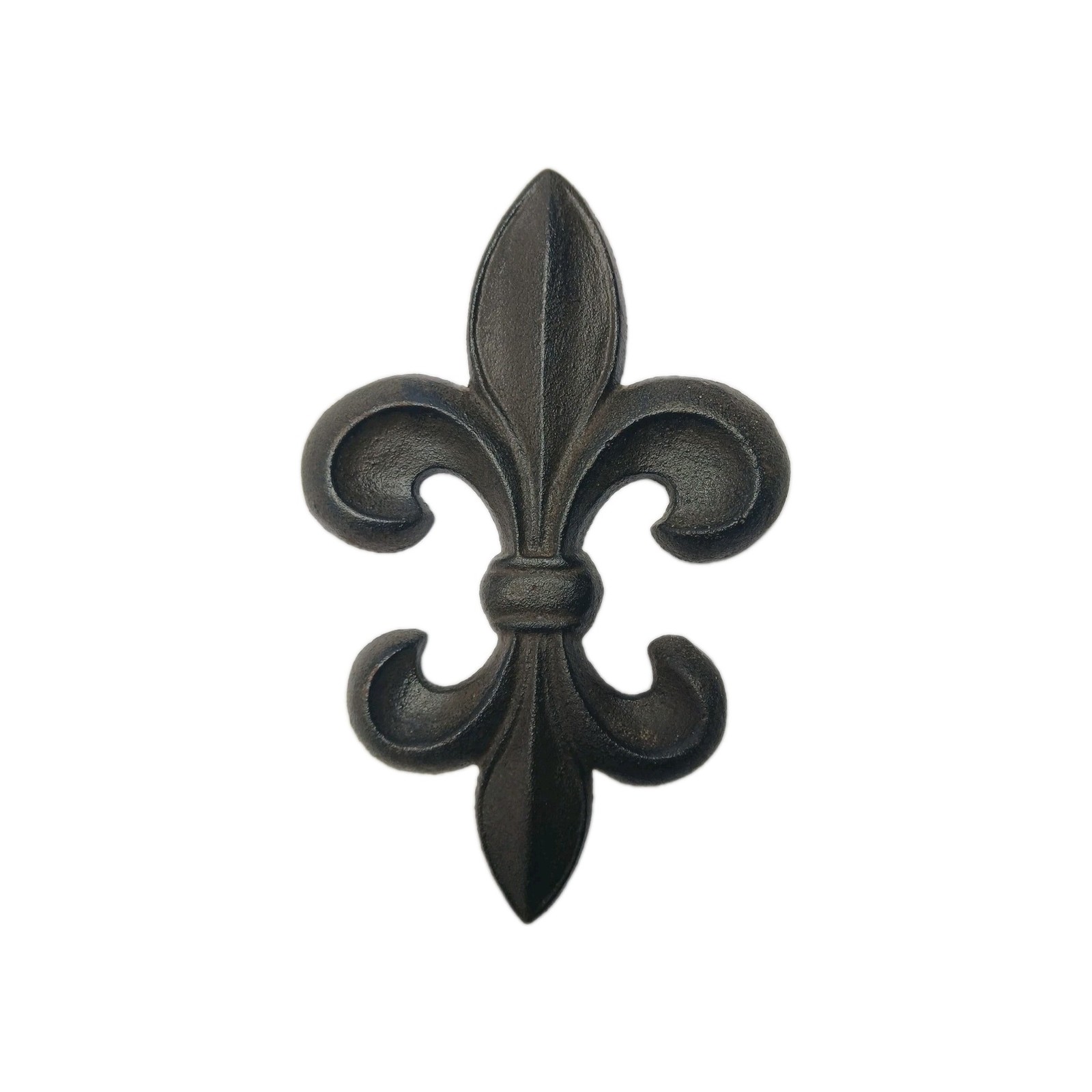 Cast Iron Fleur De Lis Wall Decor Plaque Rustic Victorian Antique Style 9.5in