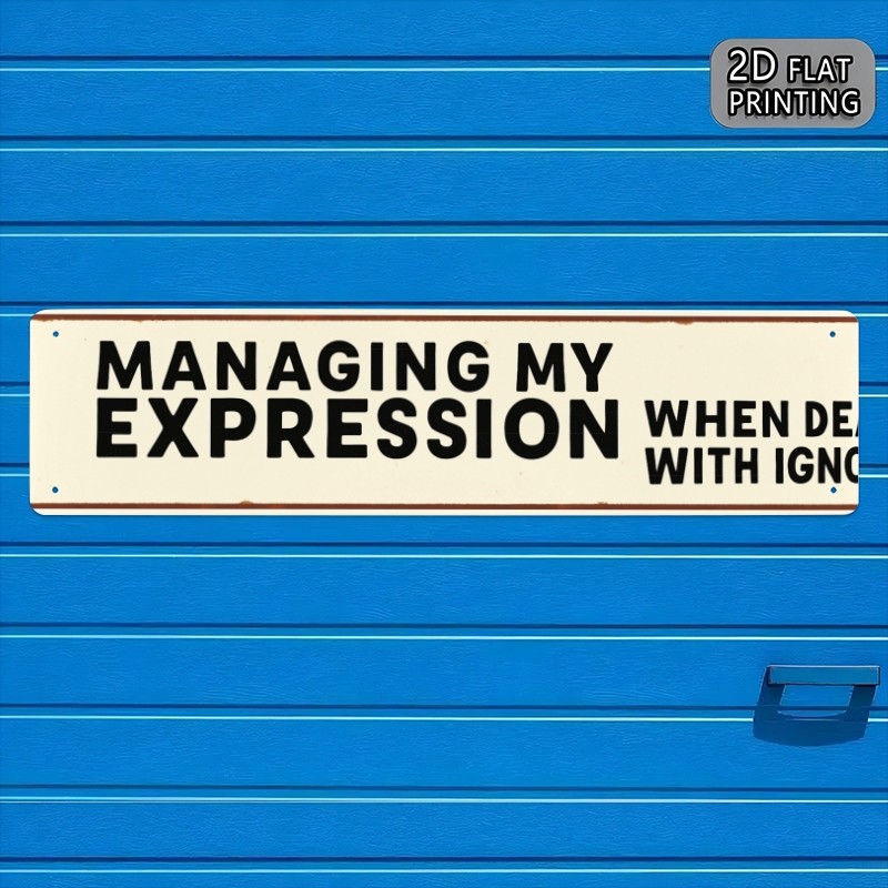Simple Rectangular Metal Plate Funny Work Saying Basement Wall Adornment