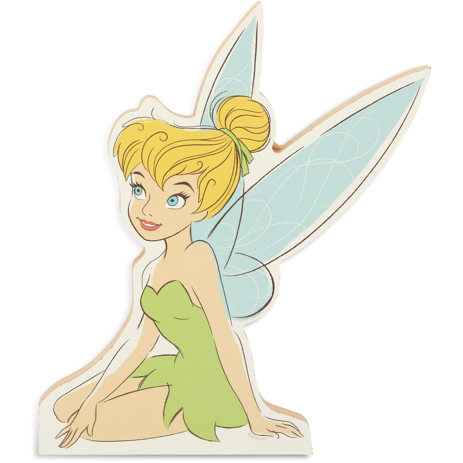 Disney Peter Pan Tinker Bell Shelf Sitter Decor – Chunky Wood Block Cutout fo…