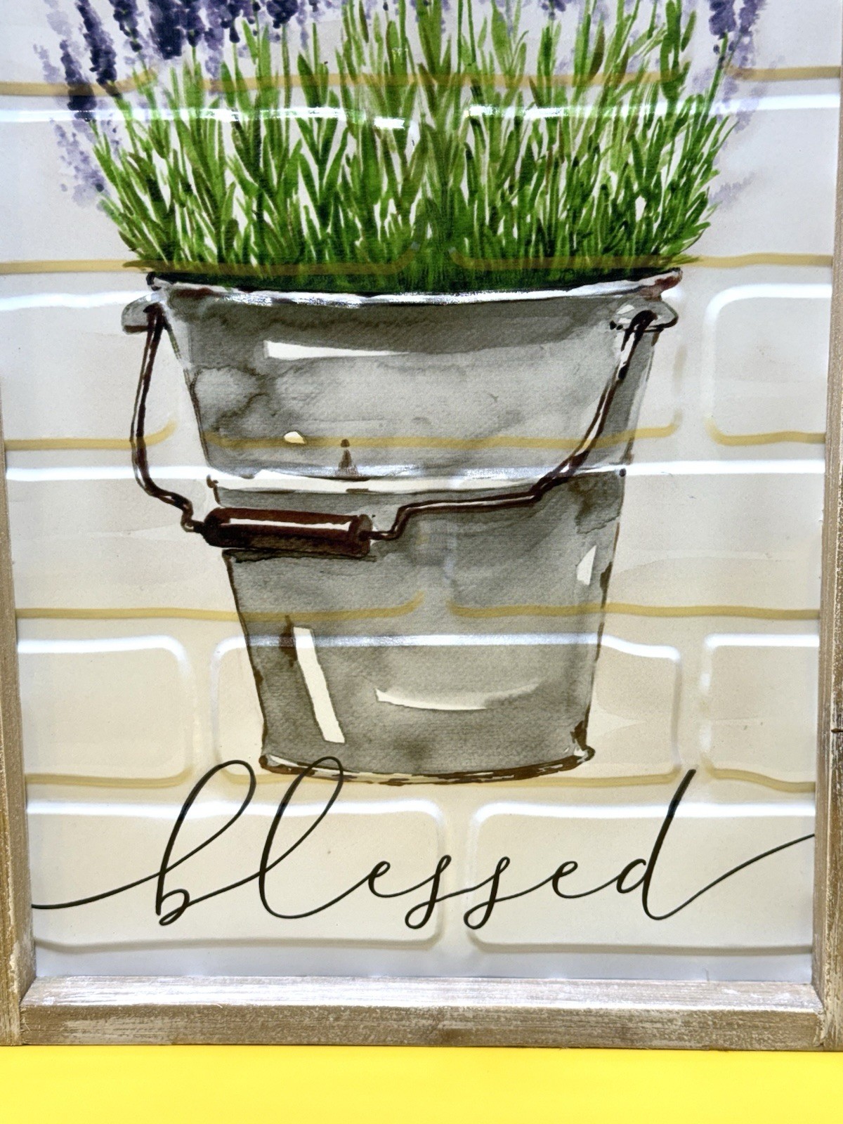 The Spring Shop “Blessed” Lavender Wall Art Metal Sign 18”x12” Rustic Farmhouse