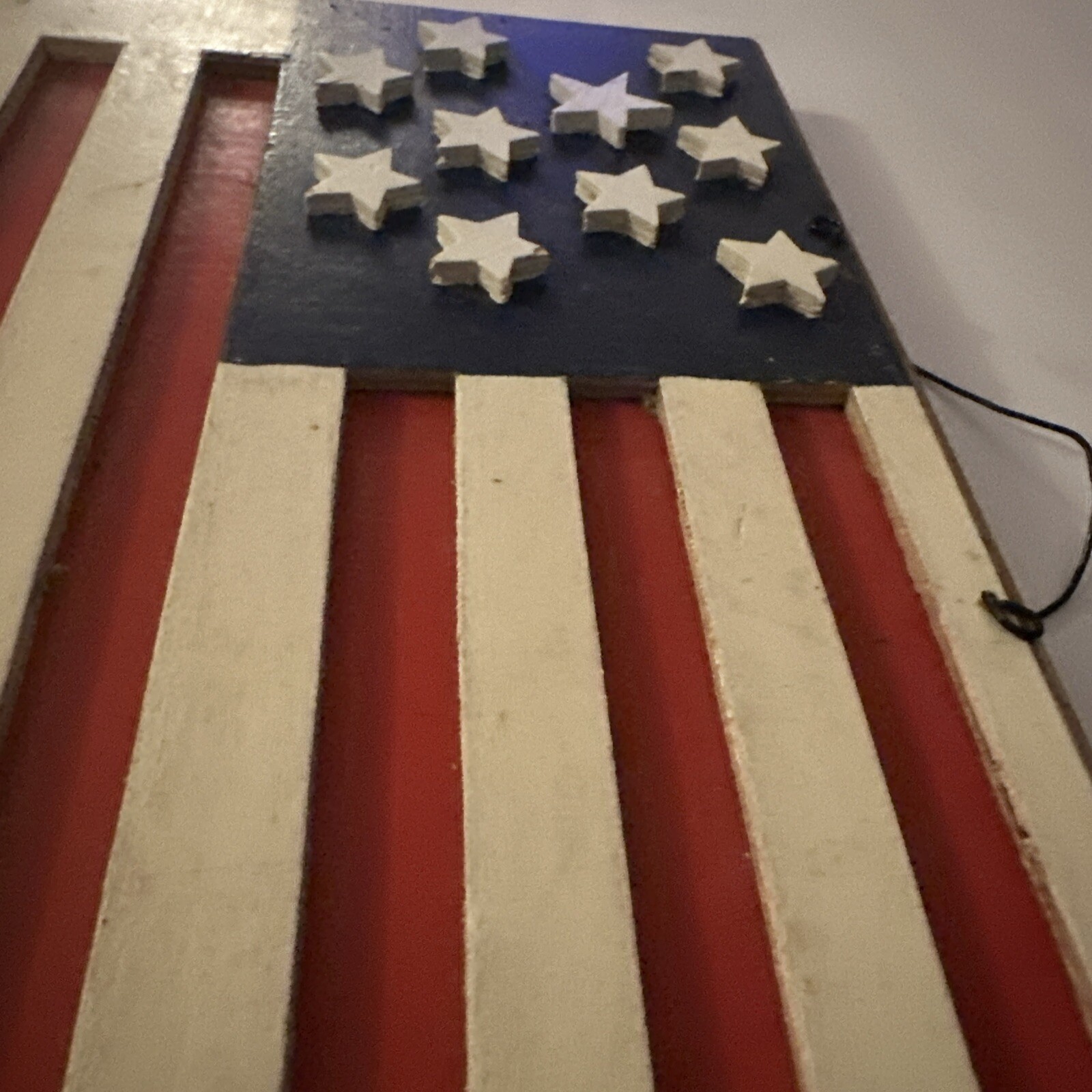 Wood American Flag Antique Looking 11*9 Wall Decor Home Decor Usa Flag