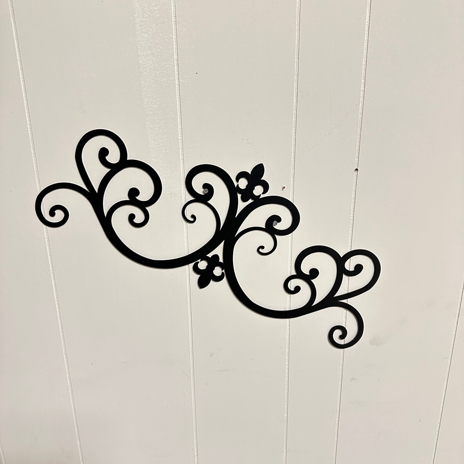 Wrought Iron Metal Scrolled Door Wall Decoration Plaque Art 24 x 9.5 inch 2mm