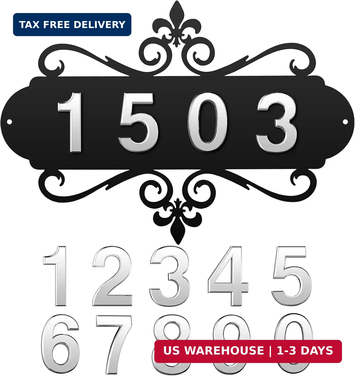 House Address Plaques Metal Address Sign Outside House Number Mailbox Number Sig