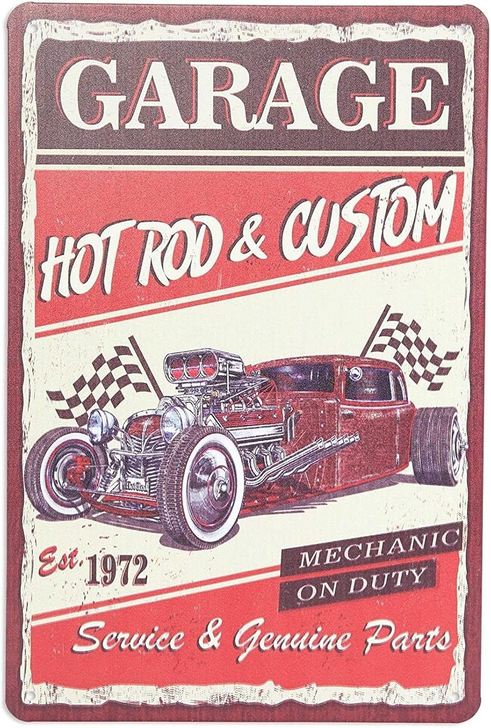Vintage Metal Signs 6 Pack Iron Wall Decor Garage Car Wall Art Indoor Outdoor