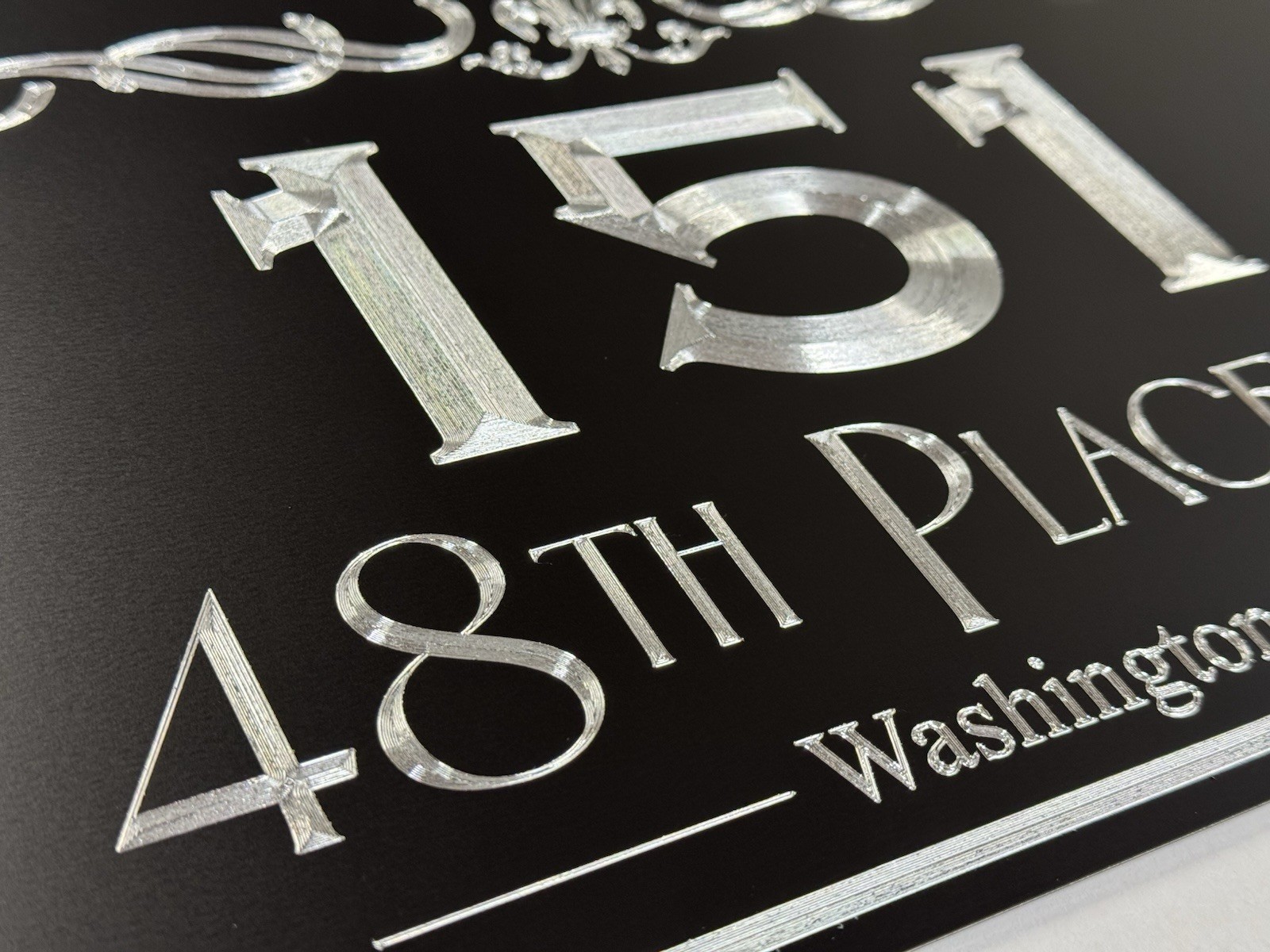 Engraved Personalized Custom House Home Number Street Address Metal Sign 15×9.5