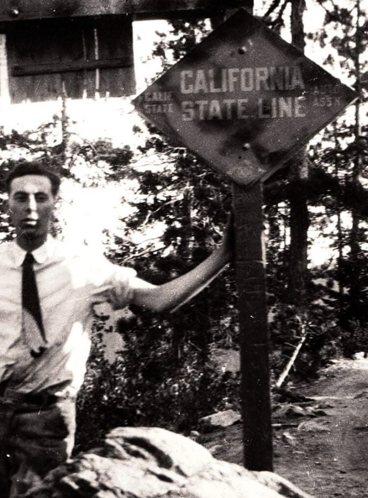 California state line CSAA highway road sign 1915 auto club AAA diamond 29×22