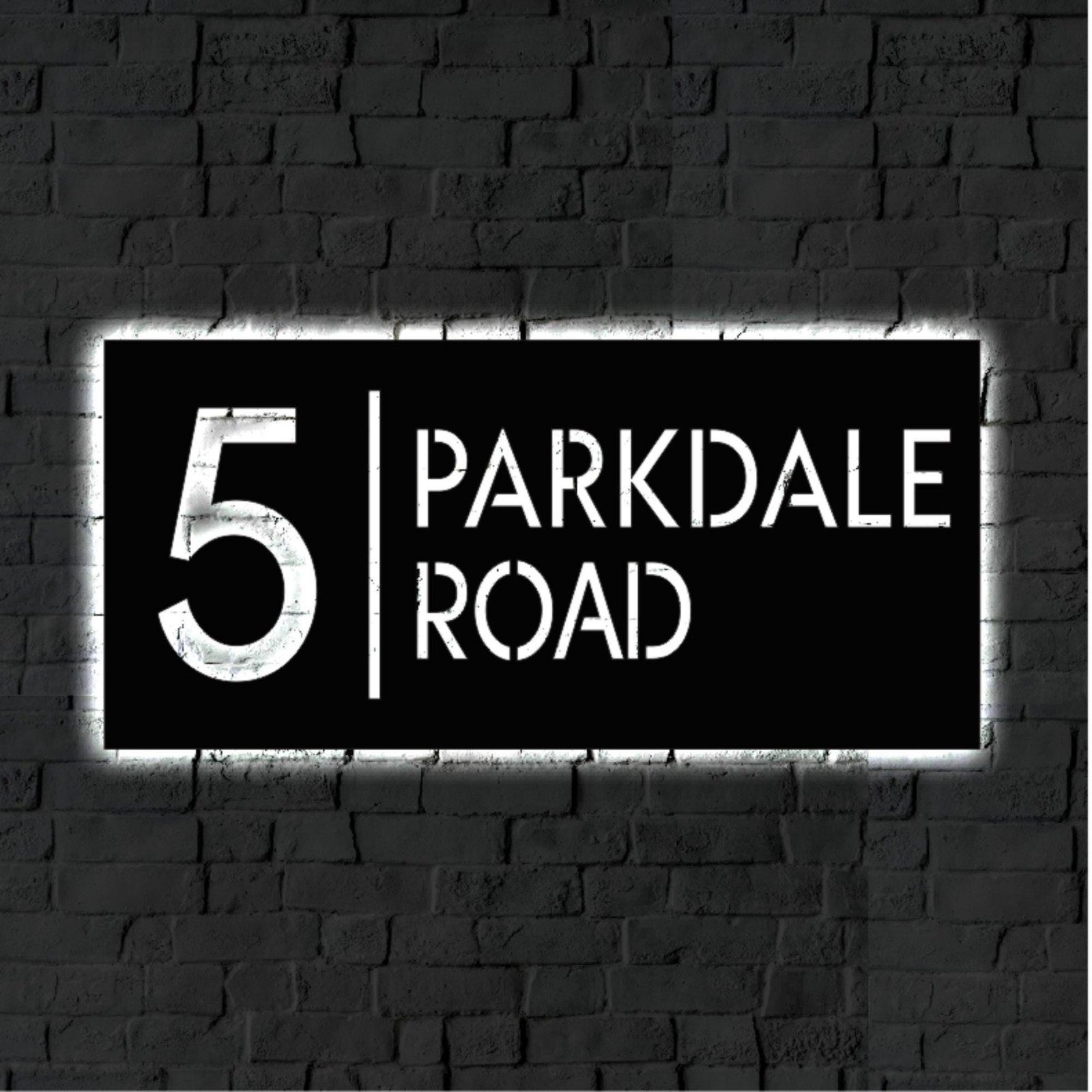 Personalized LED Metal Address Sign, Custom Solar House Number