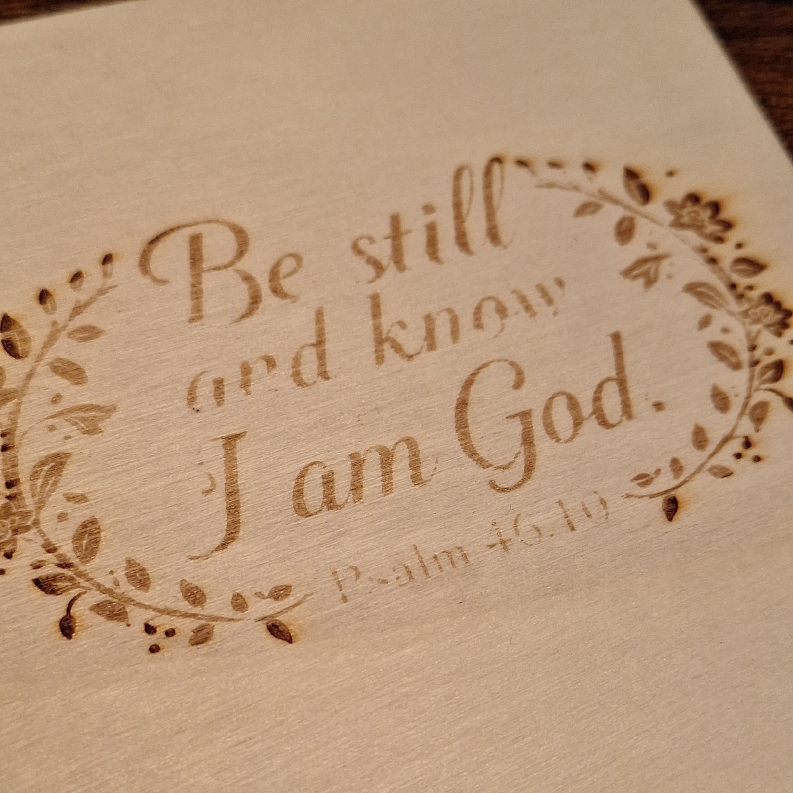 Wood Burn Laser Engraved Bible Verse Home 5×5 Wall Decor ×2 Art Craft Handmade