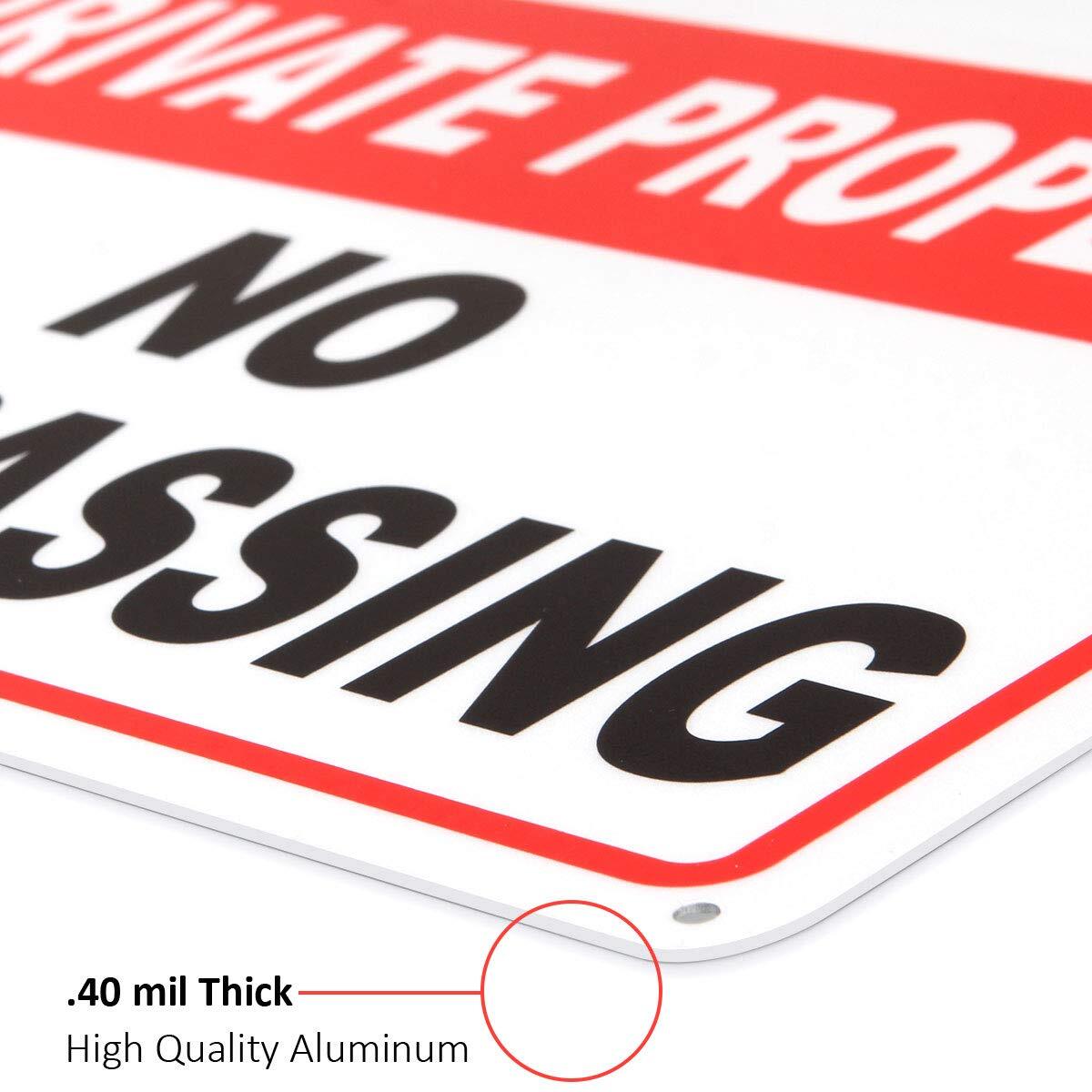 10 Pack No Trespassing Signs Private Property Aluminum Warning Sign 10″x 7″ .04″