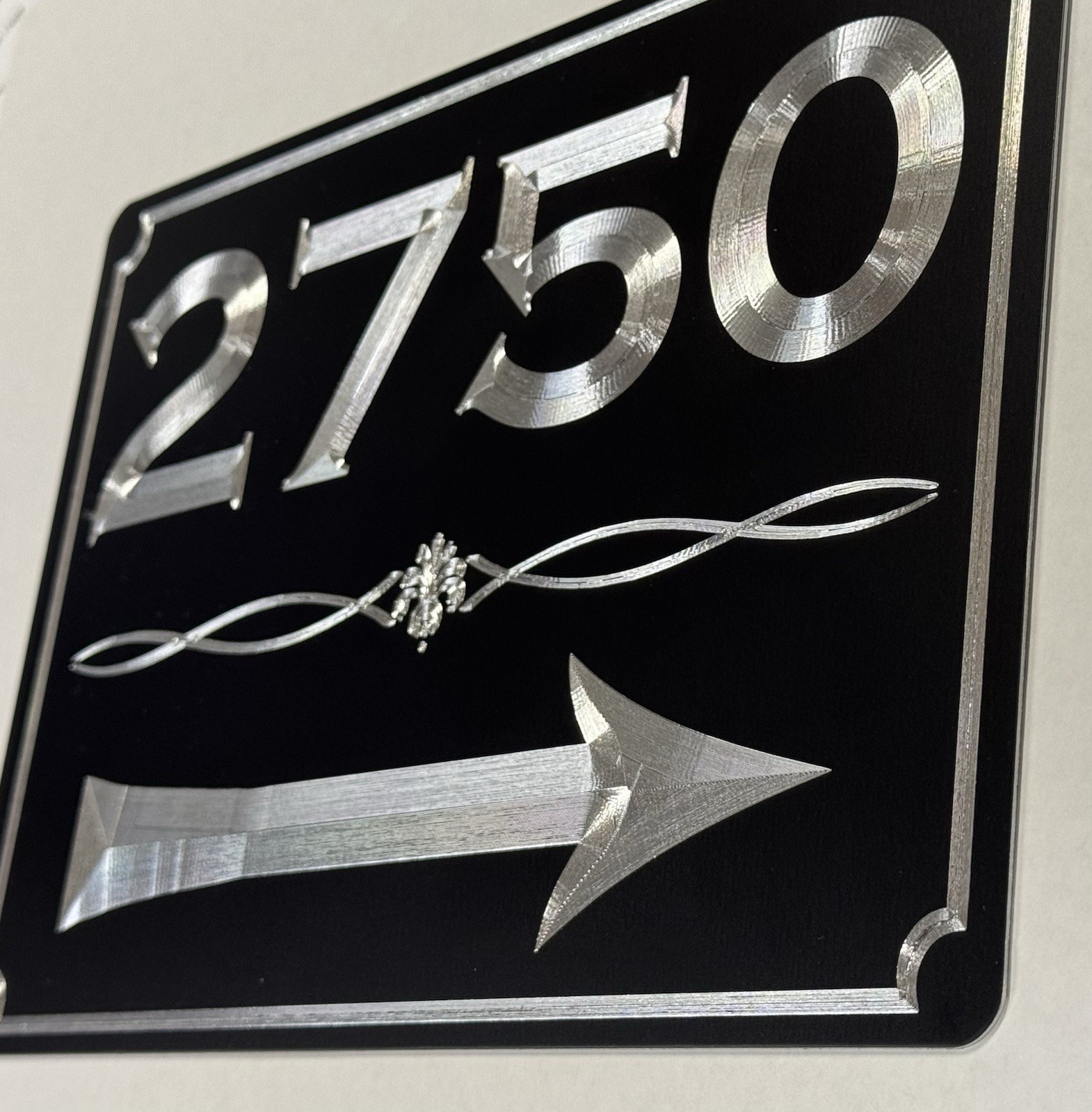 Diamond Etched Reflective Directional Address House Number Outdoor Sign 10×7