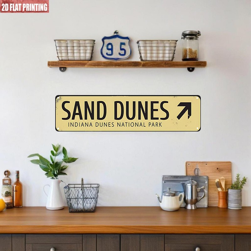 Sand Dunes Indiana Dunes National Park Arrow Metal Sign Lake Cabin Beach Decor