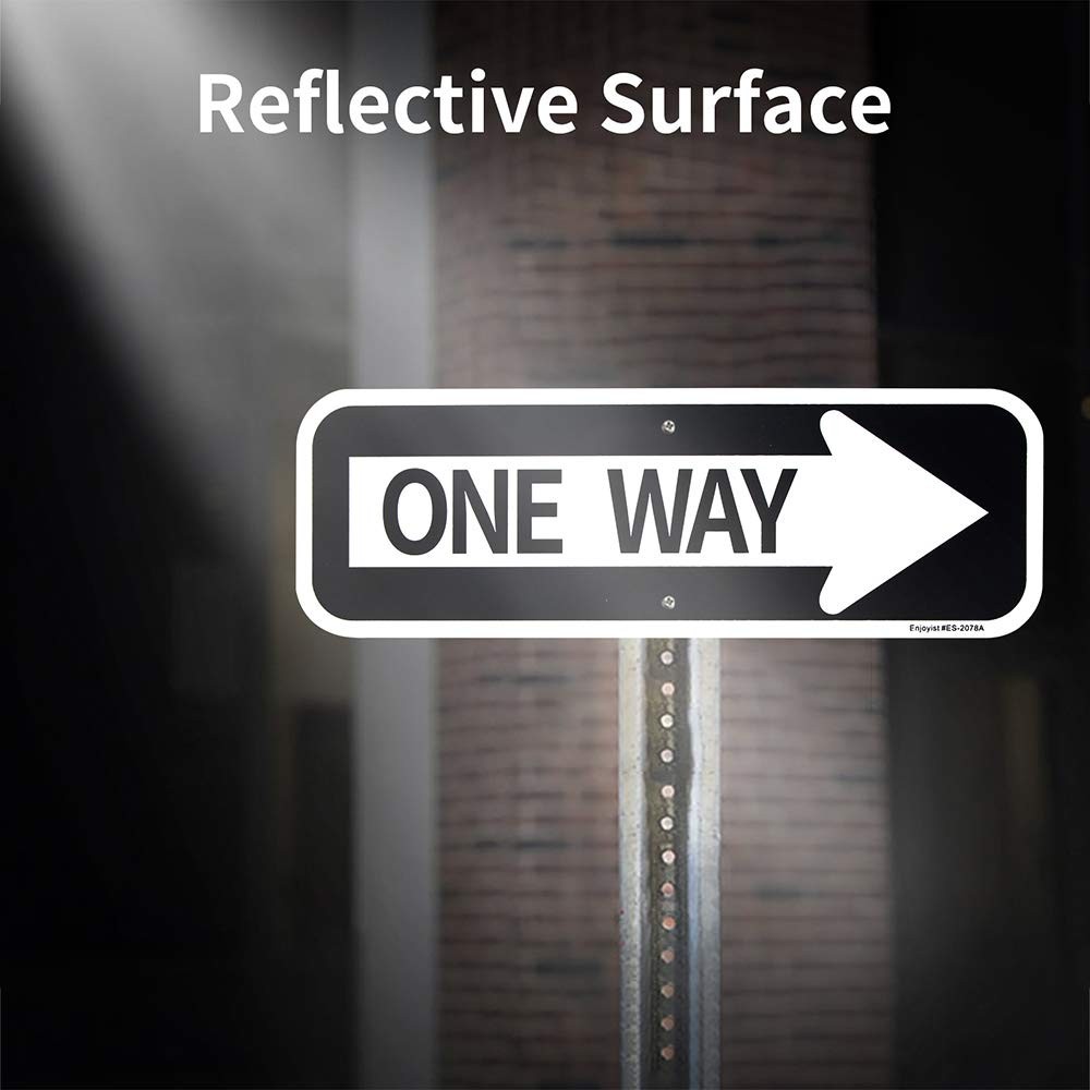 2-Pack Large One Way with Right Arrow Sign 18″x 18” x 6”, Reflective Yellow