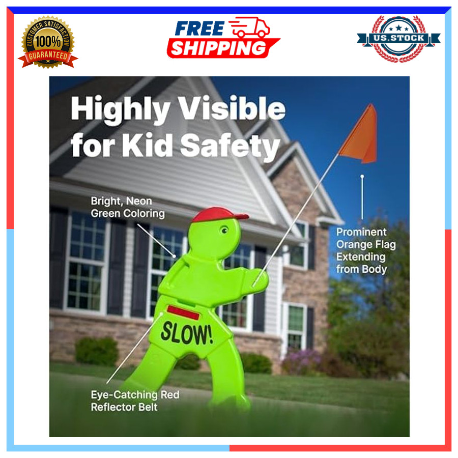 32″ Kids at Play Safety Sign Reflective Street Caution Sign with Warning Flag