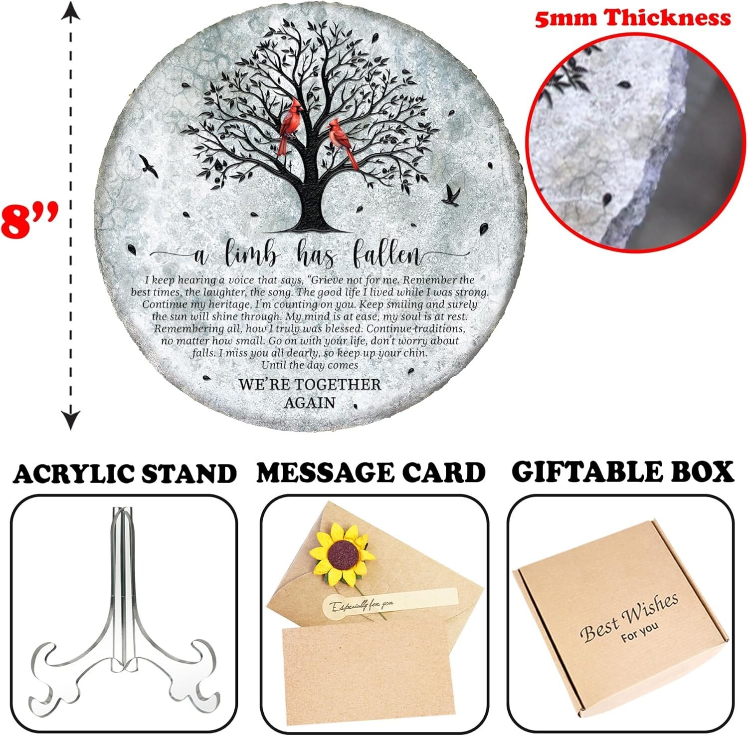 Cardinal Memorial Garden Stone Sympathy Gifts For Loss Of Dad Mom Grandpa Xmas
