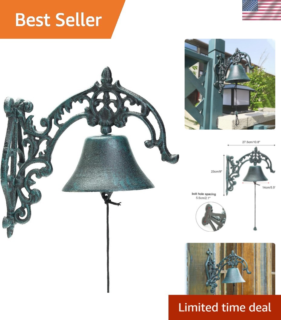 Large & Loud Farmhouse Dinner Bell Outside Wall Mounted Electroless Doorbell,…