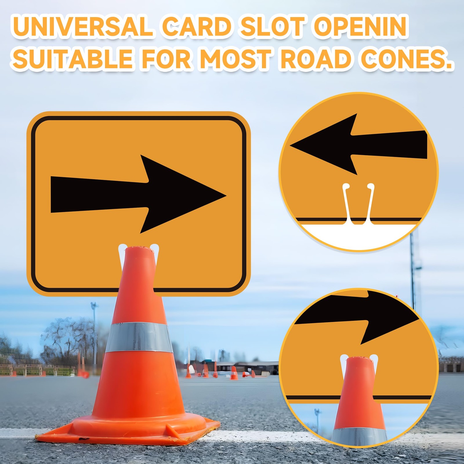 2PCS Traffic Arrow Detour Signs, Double-sided 12.6IN, Sign 024