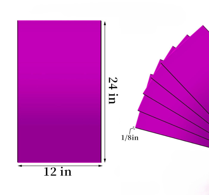 Acrylic Plastic Sheet 12″ x 24″, 1/8″ Thick, Purple Translucent Plexiglass Panel
