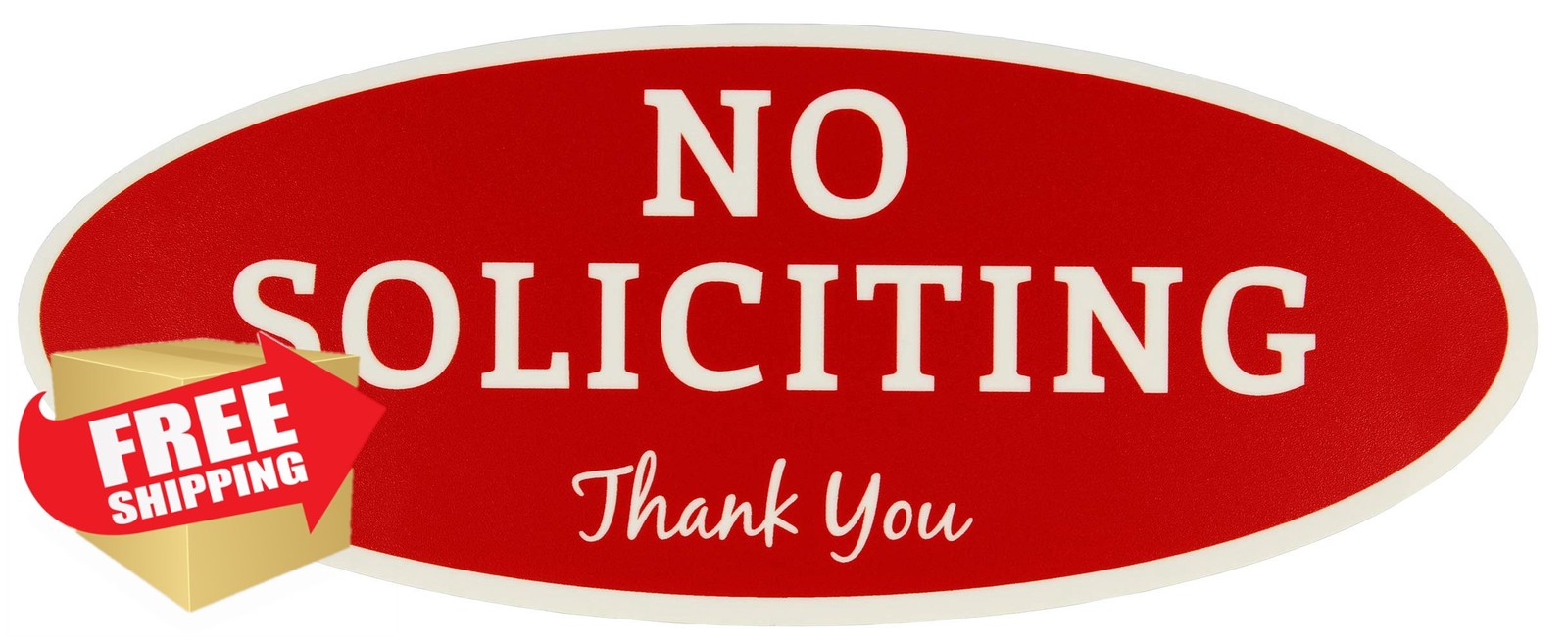 ExcelMark No Soliciting sign Medium Red/White