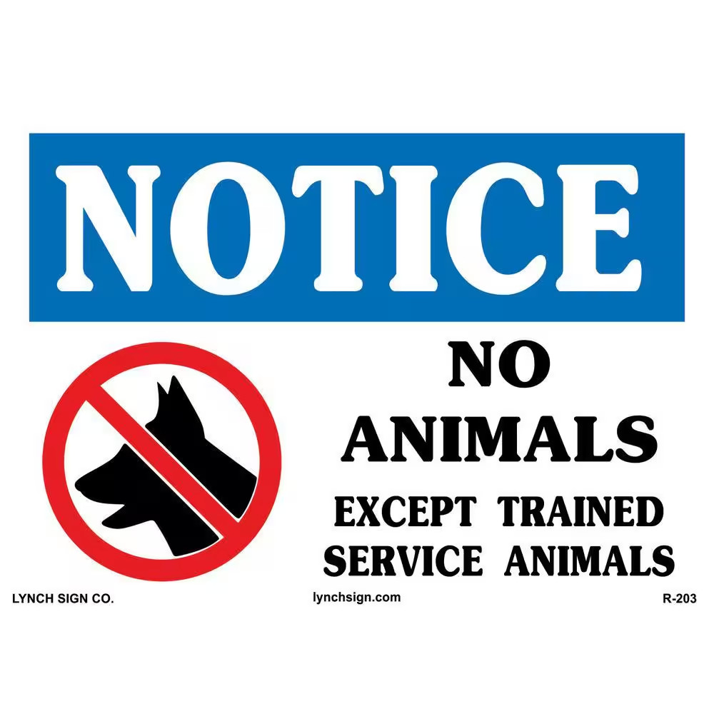 14 In. X 10 In. Service Dog Only Sign Printed on More Durable, Thicker, Longer L