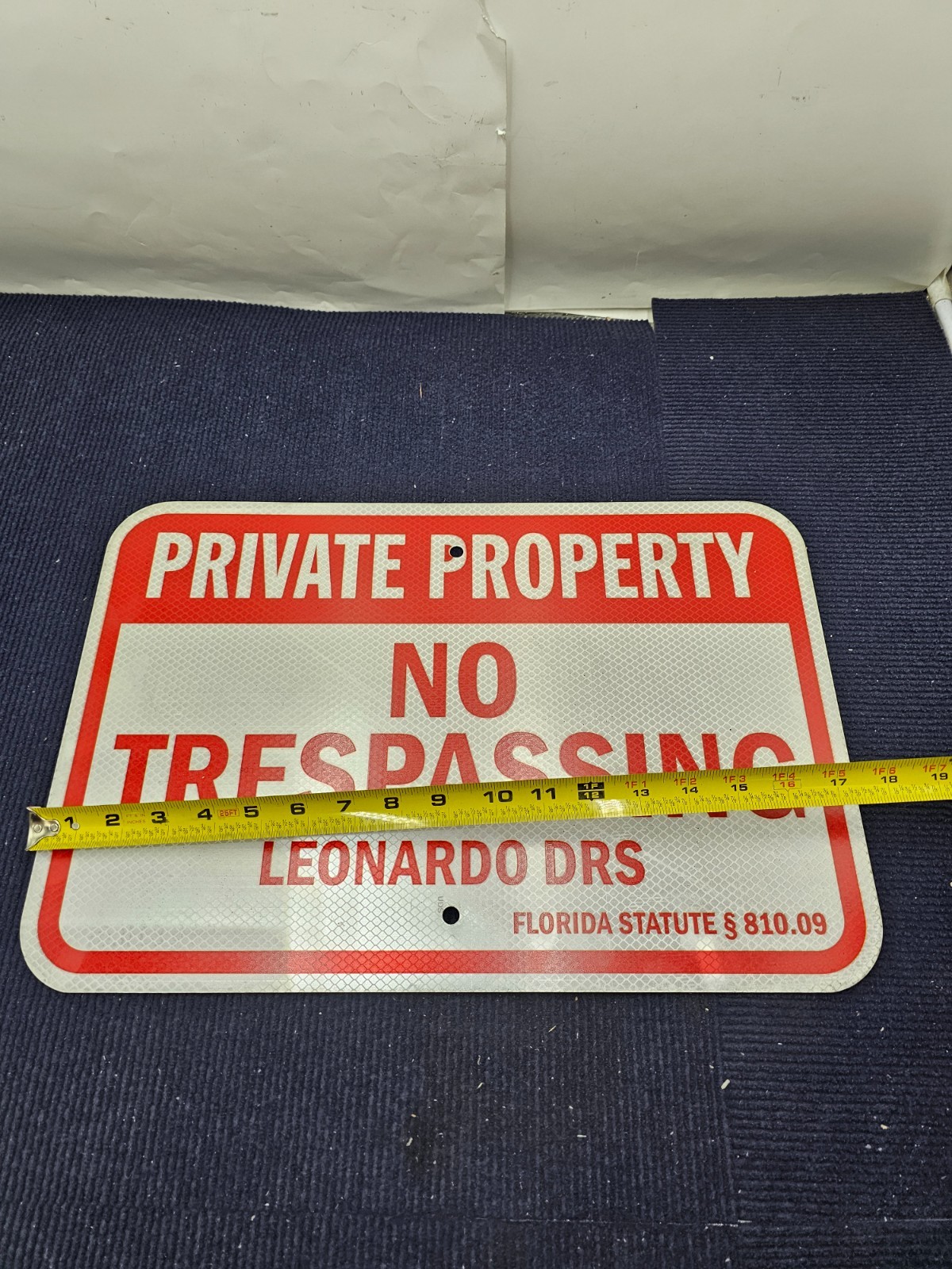 (QTY 7) Private Proverty No Trespassing Leonardo DRS 12 x 17 Florida Statute