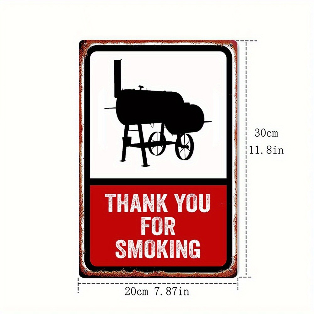 Metal Sign Thank You For Smoking BBQ 8X12 Inches