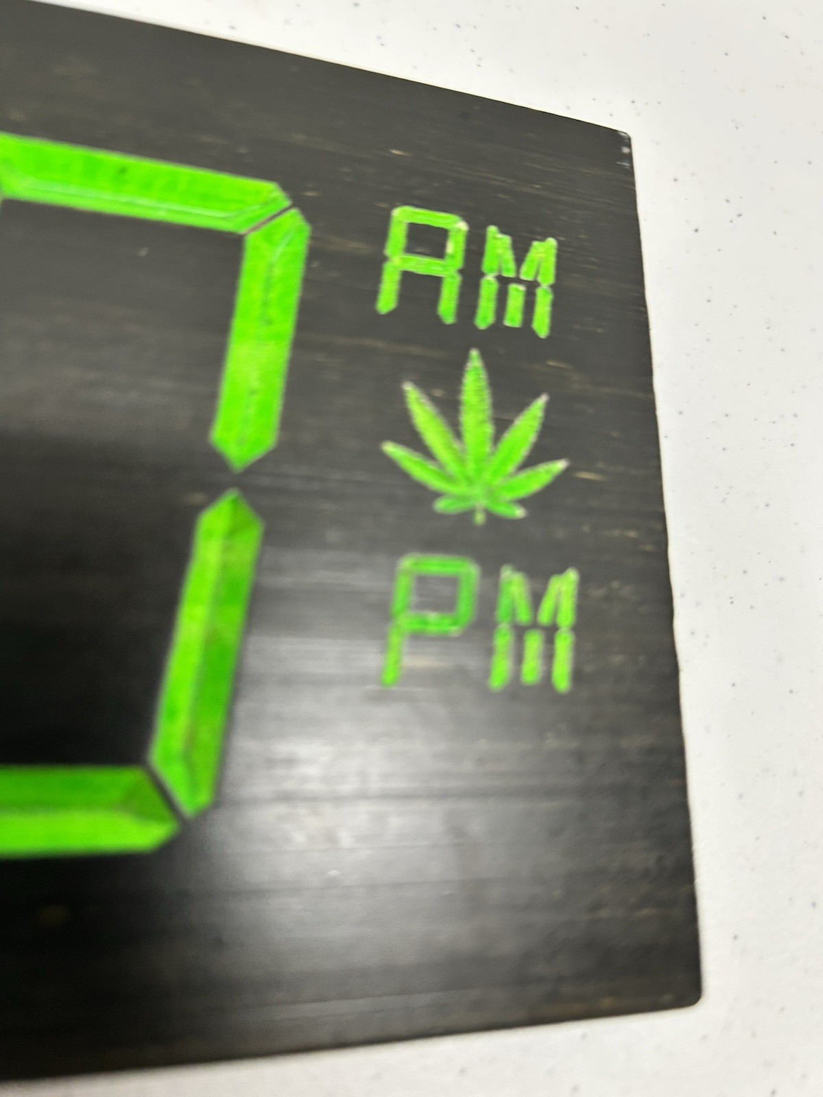 Handcrafted Wooden Time is 420 Faux Digital Clock Marijuana Carved Handmade Sign