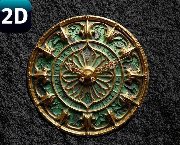Pair Decorative Wall Plaques Green ‘Clock’ (Not a Real Clock) New! Aluminum Set