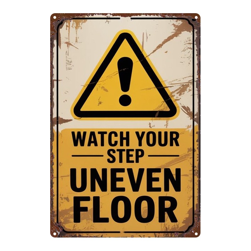Retro Rustic Metal Sign industrial caution print storefront outdoor fence walls
