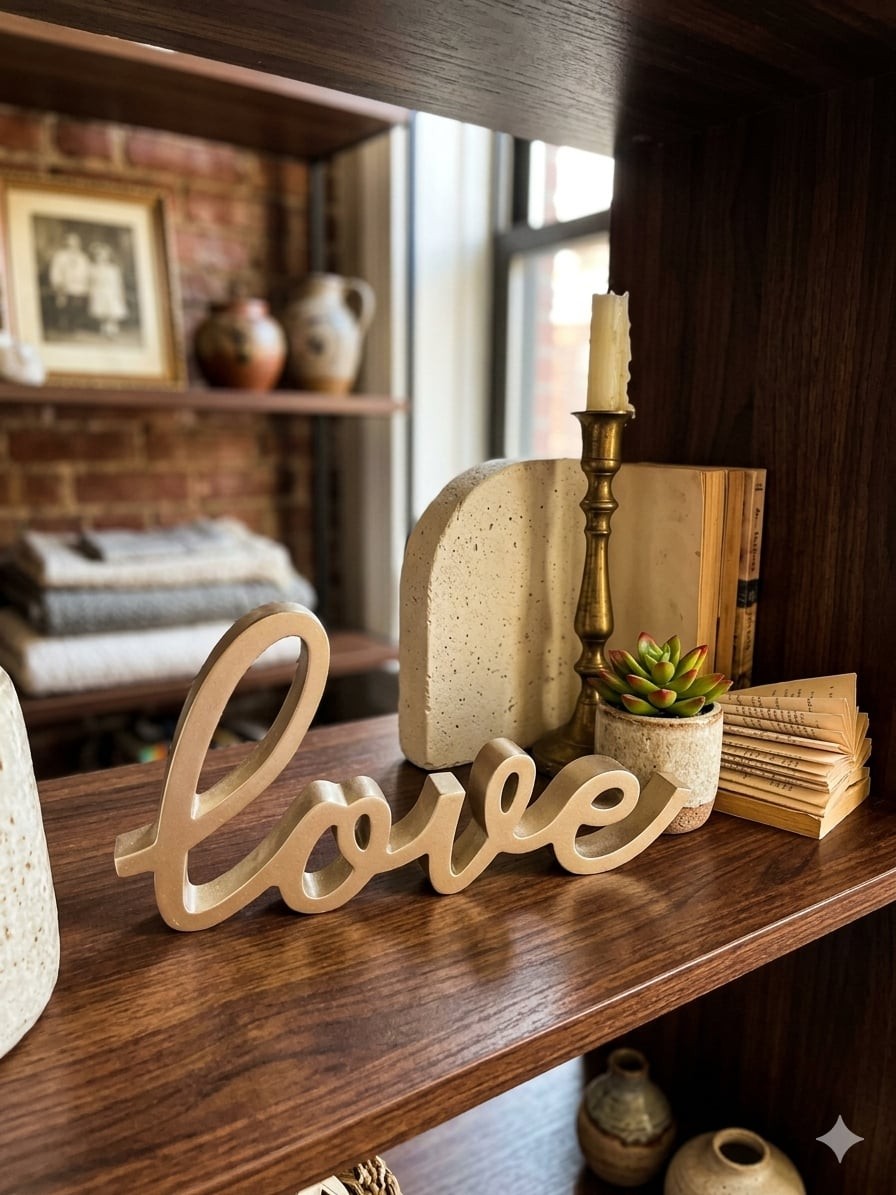 Gold Script Love Decorative Tabletop Sign