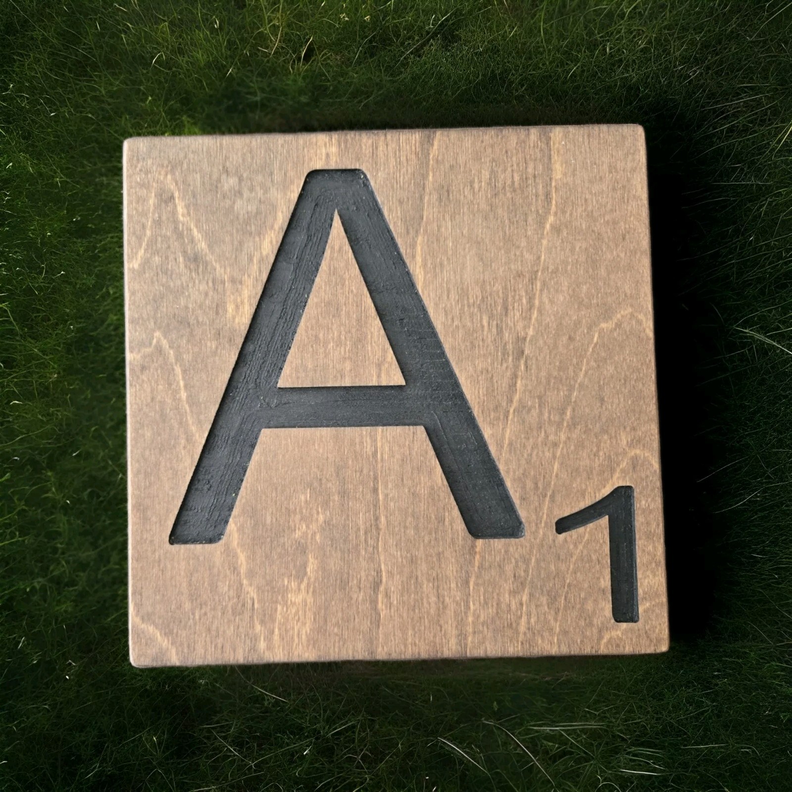 Scrabble Tiles Wall Art Decor Large Wooden Letter Farmhouse Wood Grain “CHAIN”