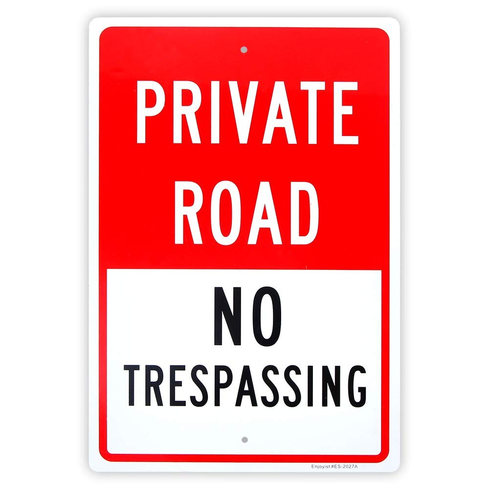 Large Aluminum No Trespassing Sign 18×12 Reflective Private Property Sign