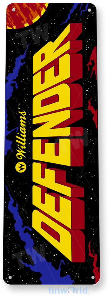 Defender Arcade Sign, Classic Arcade Game Marquee, Game Room Tin Signr A321