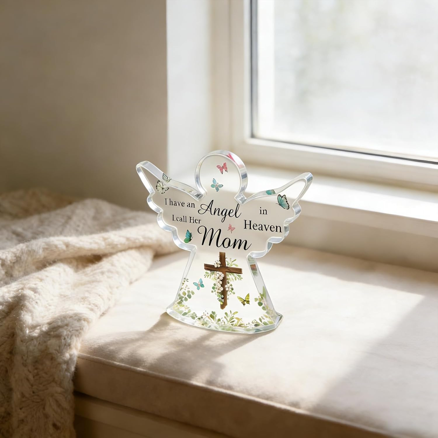 Mom in Heaven Mom Memorial Gifts for Loss of Mother in Memory of Mom Acrylic Pla