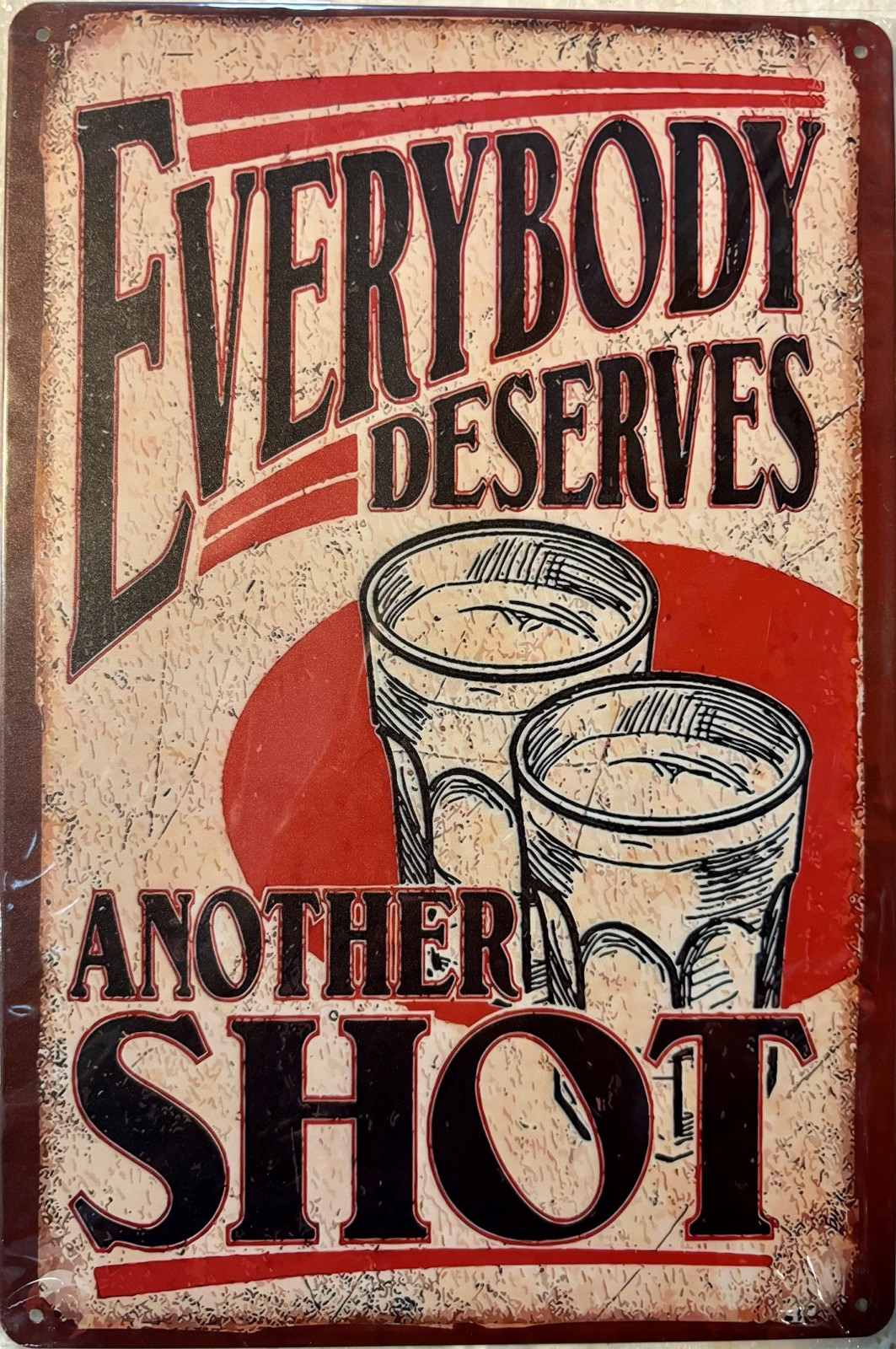 TIN SIGN 8×12 Shot Glass Funny Bar Drinking Alcohol Liquor Pub ManCave DD21