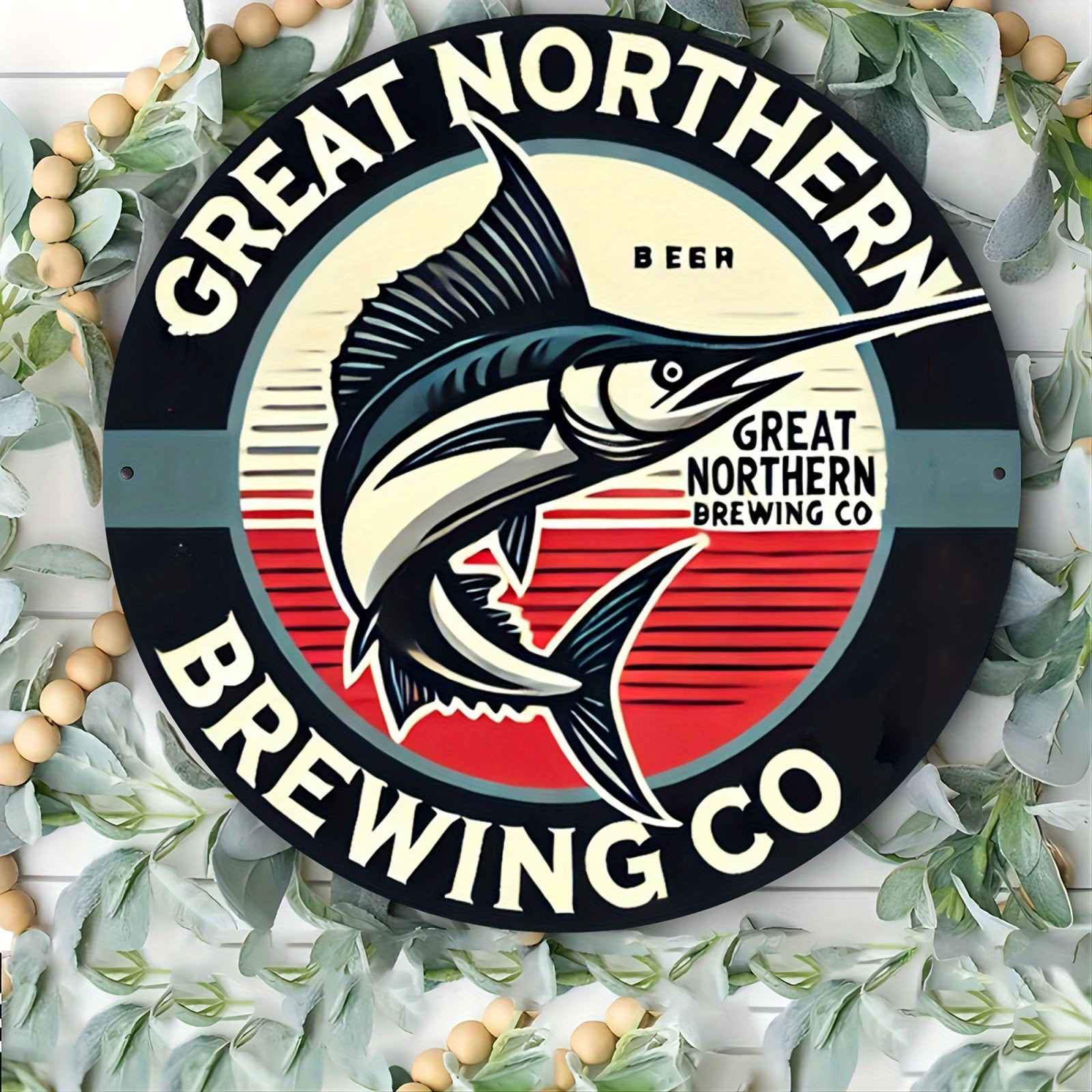Great Northern Brewing Co Metal Wall Art, Tin Metal Signs 8×8 inches, Reusable