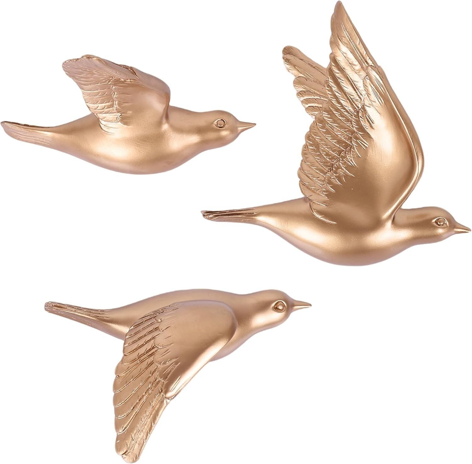 Bird Wall Sculptures Set of 3-3D Wall Art Decor for Living Room, Home Decor Mode