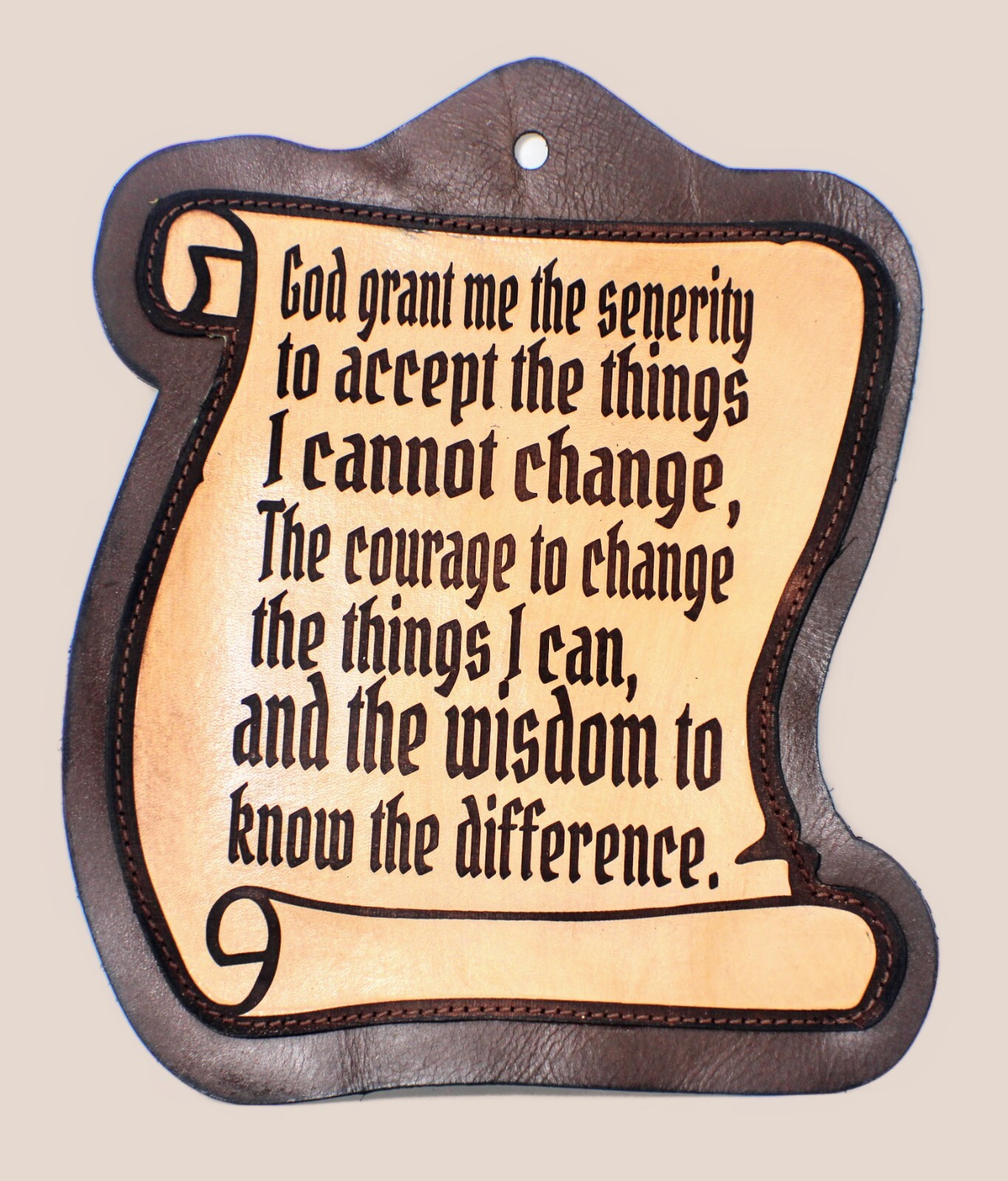 signs Scrolls Leather Custom Handmade with any saying you would want