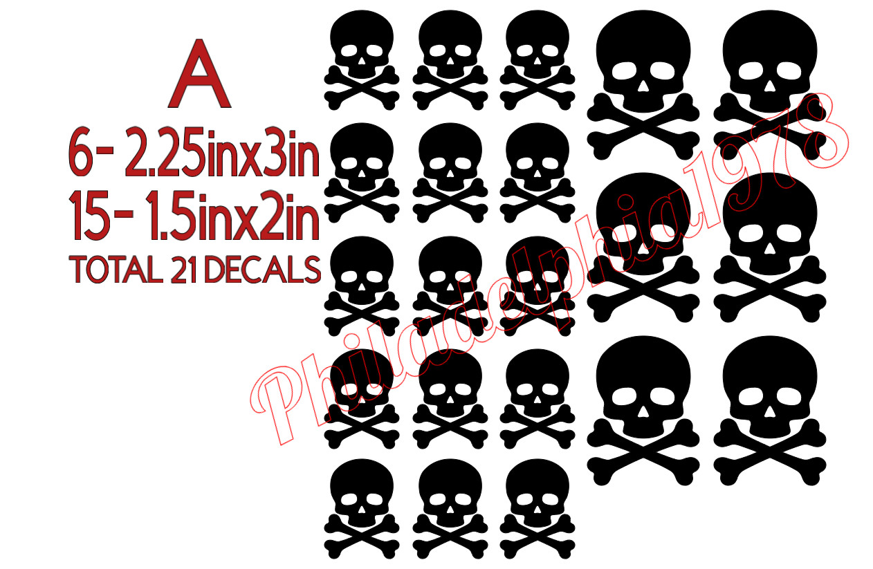 Skull and Crossbones die cut vinyl decals #9