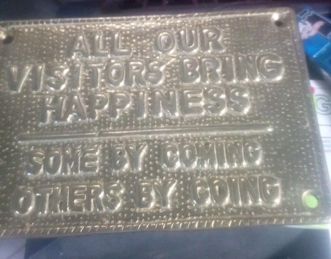 Vintage Brass Wall Plaque 6×4 Funny Embossed Home or Business Decor Gift For Him