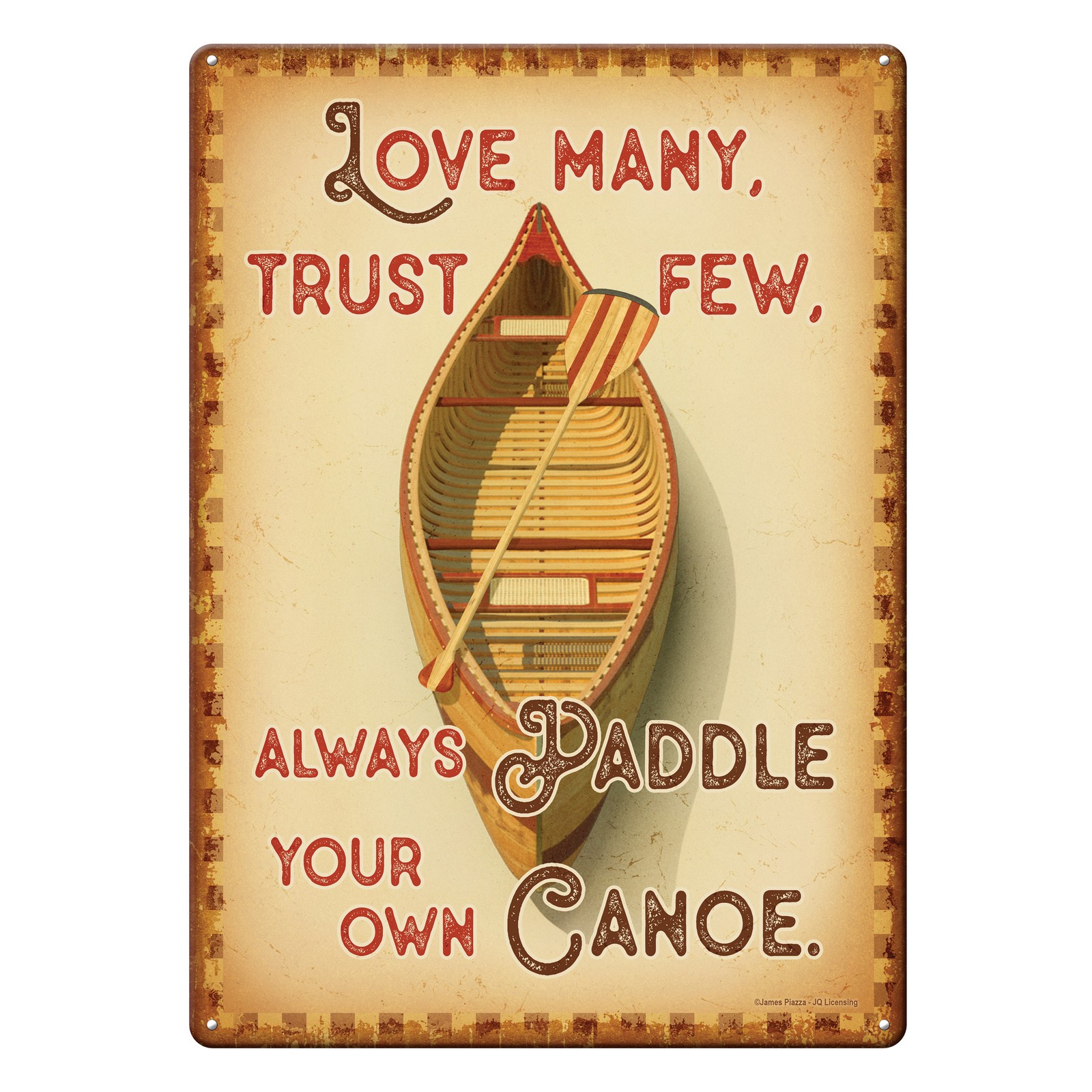 Rivers Edge Products Tin Sign, 17″ x 12″ Weatherproof Metal Wall Art, Paddle